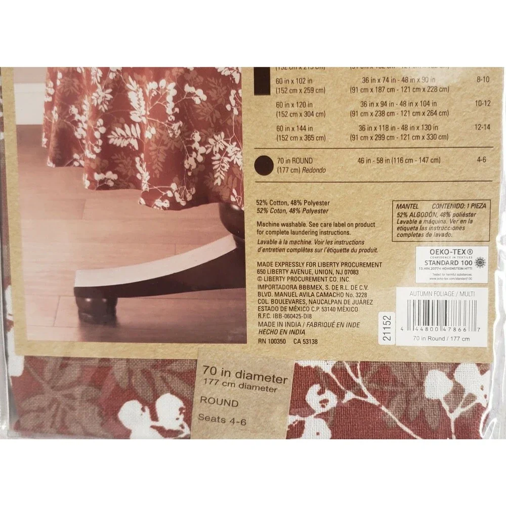 Printed Fabric Tablecloth 70